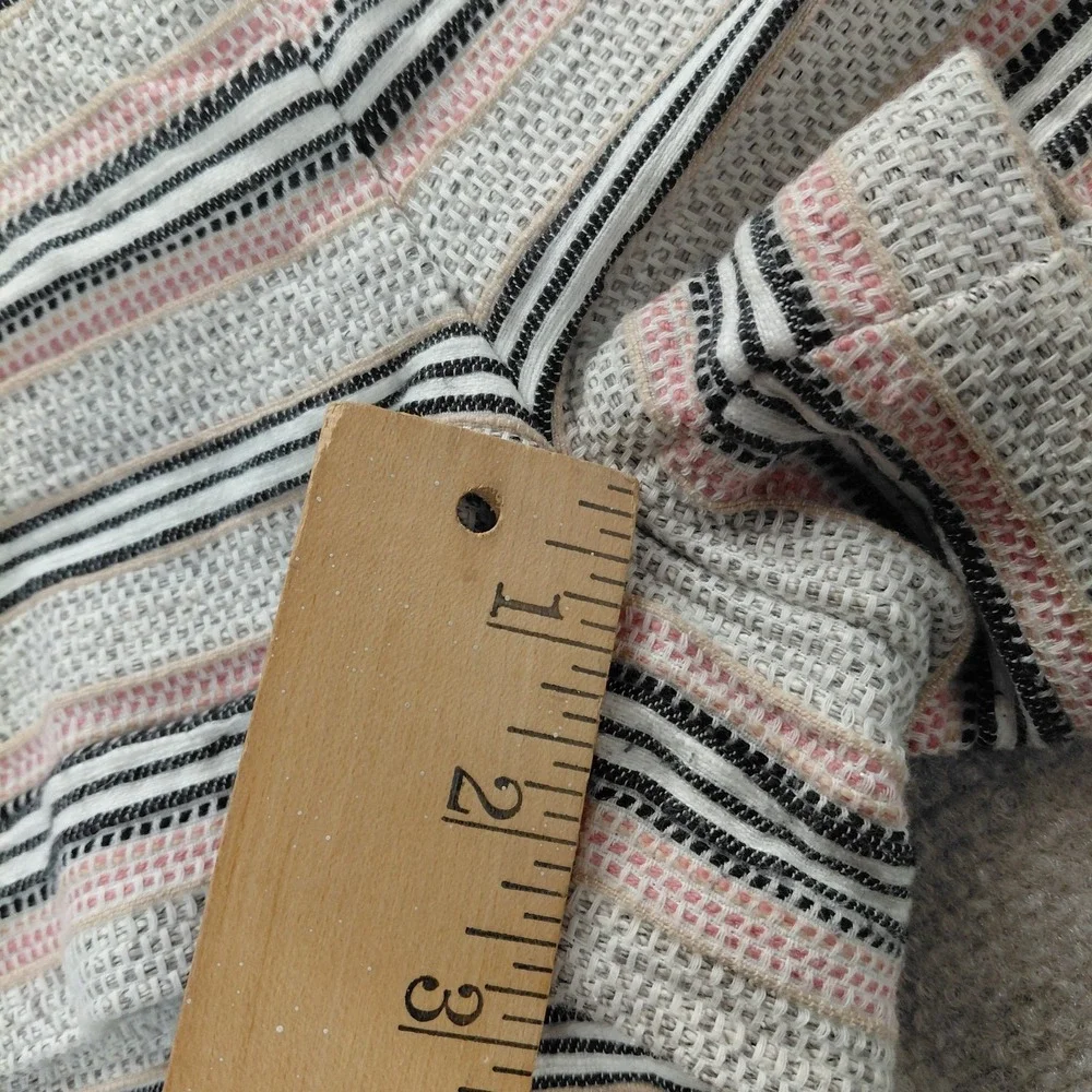 Ann Taylor LOFT Striped Textured Riviera Shorts Size 10P Black Pink Gray White